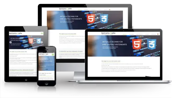 One website on monitor, laptop, tablet and smartphone